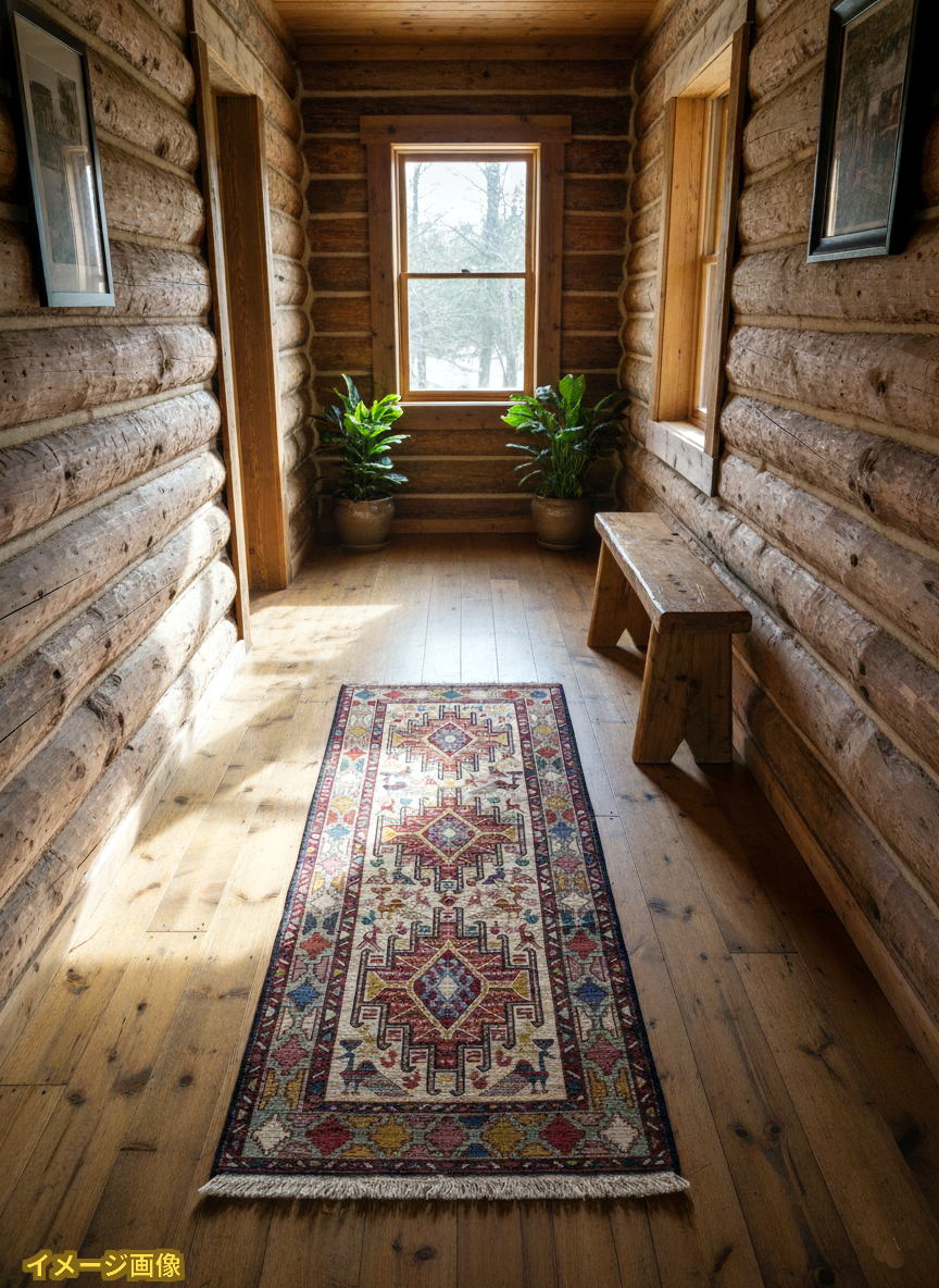 スマックキリム 手織り ペルシャキリム 高品質ウール イランシルジャン 産 敷物 廊下敷サイズ200cmｘ76cm【本物保証/直輸入】