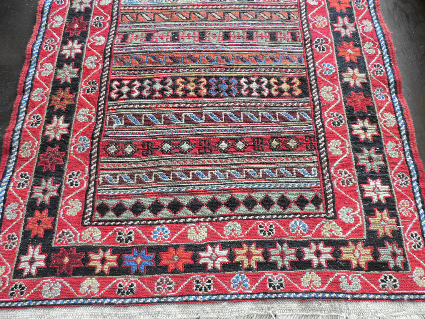 スマックキリム 手織り ペルシャキリム 高品質ウール イランシルジャン 産 敷物 廊下敷サイズ202cmｘ73cm【本物保証/直輸入】