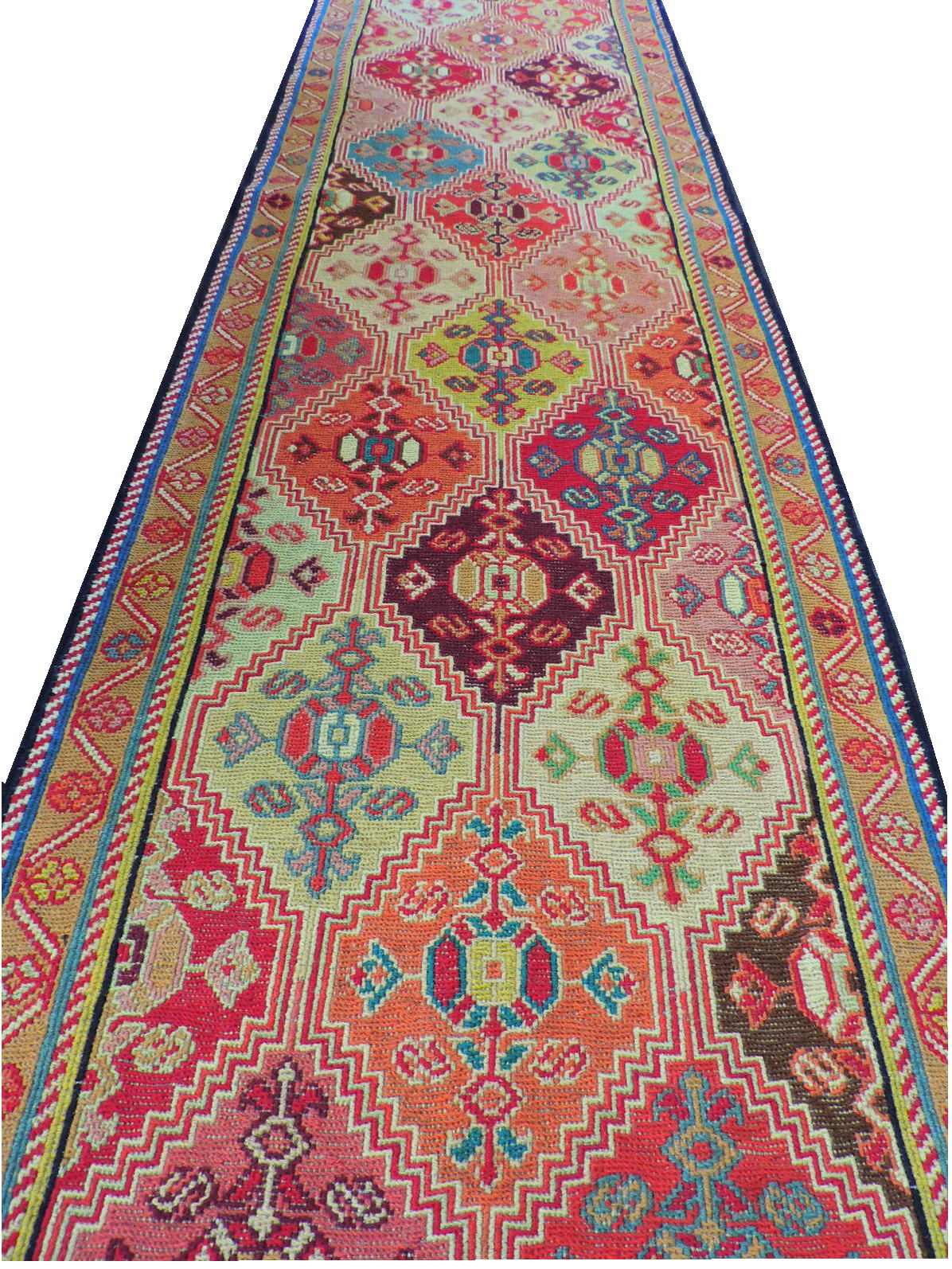 スマックキリム 手織り ペルシャキリム 高品質ウール イランシルジャン 産 敷物 廊下敷サイズ206cmｘ56cm【本物保証/直輸入】