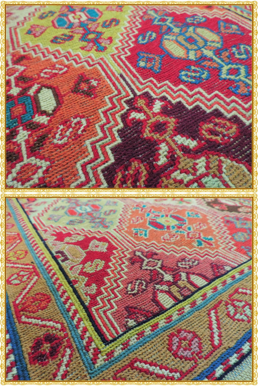 スマックキリム 手織り ペルシャキリム 高品質ウール イランシルジャン 産 敷物 廊下敷サイズ206cmｘ56cm【本物保証/直輸入】