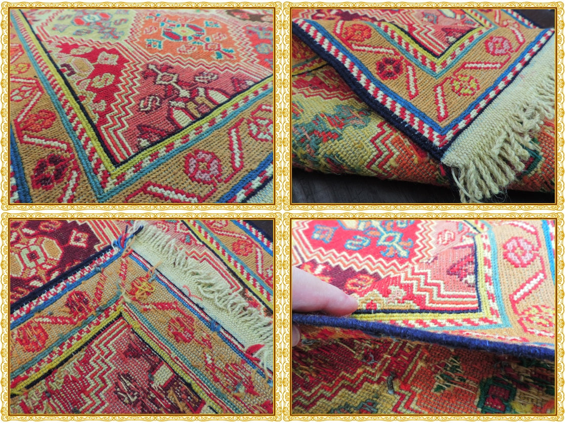 スマックキリム 手織り ペルシャキリム 高品質ウール イランシルジャン 産 敷物 廊下敷サイズ206cmｘ56cm【本物保証/直輸入】