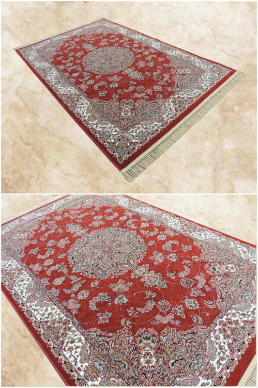 ペルシャ絨毯 カーペット ラグ 50万ノット ウィルトン織り 機械織り ペルシャ絨毯の本場 イラン イスファハン産デザイン 中型サイズ:230cm×150cm 【本物保証】【高品質】【送料無料】