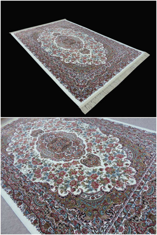 ペルシャ絨毯 カーペット ラグ 50万ノット ウィルトン織り 機械織り ペルシャ絨毯の本場 イラン イスファハン産デザイン 大型サイズ:300cm×200cm 【本物保証】【高品質】【送料無料】