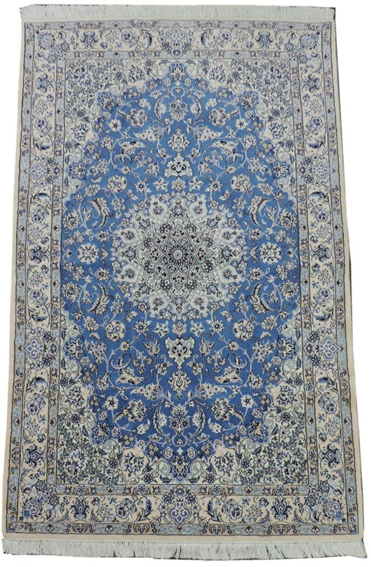 ペルシャ絨毯 カーペット ラグ ウール100% 手織り 高級 ペルシャ絨毯の本場 イラン ナイン産 235cm×147cm 【本物保証/直輸入】