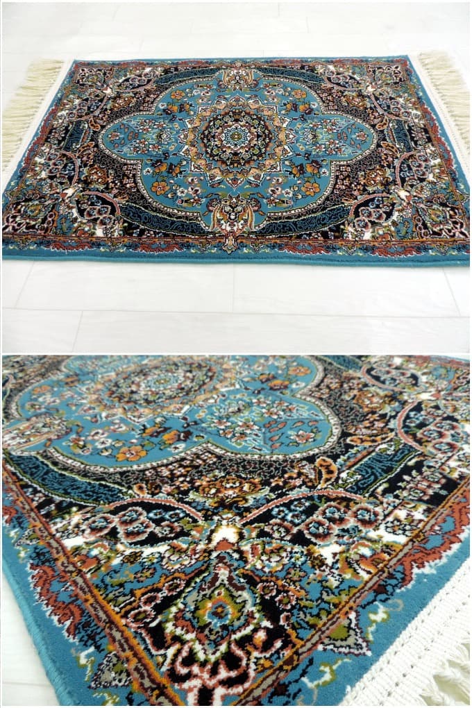 ウィルトン織り ペルシャ絨毯：玄関マットサイズ 85cm x 50cm