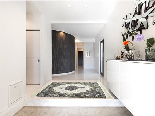 ペルシャ絨毯 カーペット ラグ 63万ノット 高密度 ソフトタッチ ウィルトン織り 機械織り ペルシャ絨毯の本場 イラン産 玄関マット 150cm×100cm 【本物保証/直輸入/高品質/高級/激安】