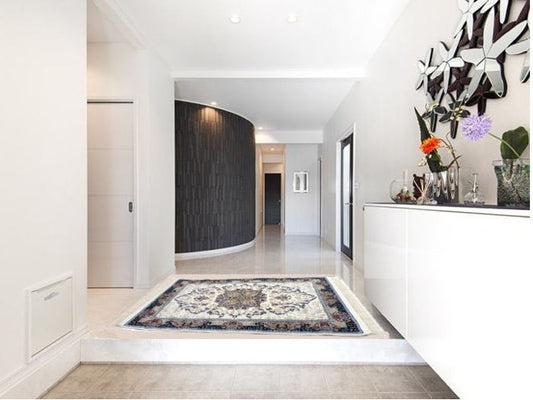 ペルシャ絨毯 カーペット ラグ 63万ノット 高密度 ソフトタッチ ウィルトン織り 機械織り ペルシャ絨毯の本場 イラン産 玄関マット 150cm×100cm 【本物保証/直輸入/高品質/高級/激安】