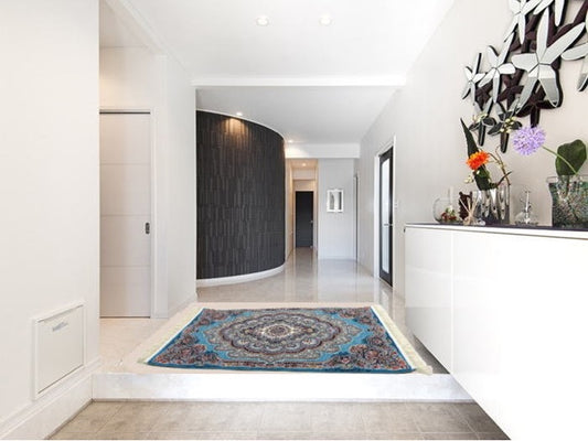 ペルシャ絨毯 カーペット ラグ 63万ノット 高密度 ソフトタッチ ウィルトン織り 機械織り ペルシャ絨毯の本場 イラン産 玄関マット 150cm×100cm 【本物保証/直輸入/高品質/高級/激安】